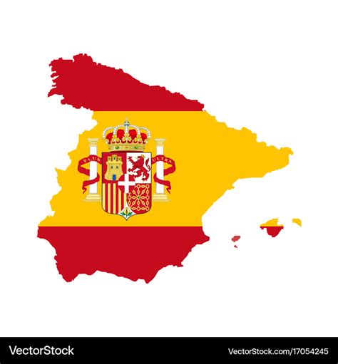 Spain map with flag inside Royalty Free Vector Image