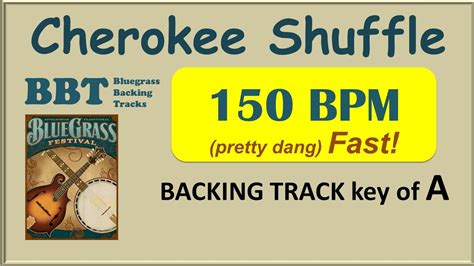 Cherokee Shuffle - bluegrass backing track 150 bpm - YouTube