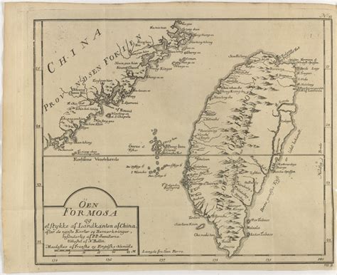 Danish map of Taiwan (Formosa) from 1751 | Map, Formosa, Old maps