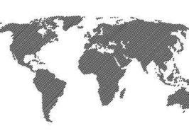 Free World Map 45° Lines Vector