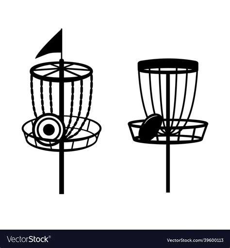 Disc golf basket icon with Royalty Free Vector Image