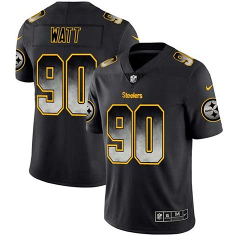 Nike Steelers 90 T.J. Watt Black Arch Smoke Vapor Untouchable Limited ...