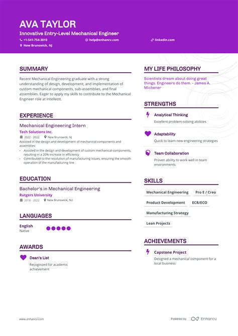 5 Entry Level Mechanical Engineer Resume Examples & Guide for 2023