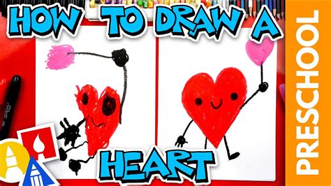 How To Draw A Cute Valentine's Heart - Preschool - YouTube