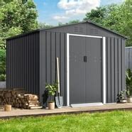 Garden Storage Shed, Outdoor Wooden Storage Cabinet with Lockable Doors ...