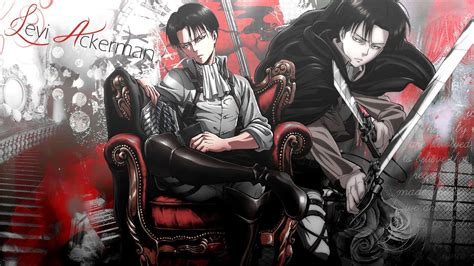 Download "Show your AOT love with this desktop wallpaper featuring Levi Ackerman in all his ...