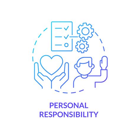 Personal responsibility blue gradient concept icon. Type of CSR abstract idea thin line ...