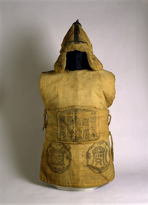 Fabric Armor and Helmet with Buddhist and Taoist symbols | Korean | The Met