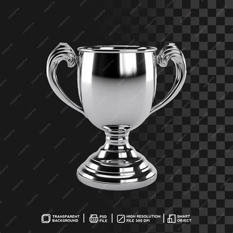 Premium PSD | Striking silver trophy psd template