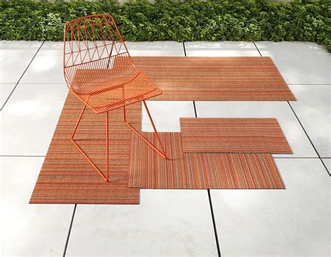 Skinny Stripe Shag Mats | Patio rugs, Chilewich, Indoor outdoor