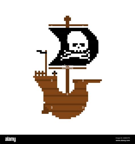 Pirate ship pixel art. Pirates 8 bit. pixelated vector illustration Stock Vector Image & Art - Alamy