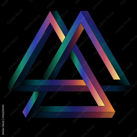 Penrose triangle. Impossible triangle optical illusion razontsve Stock ...