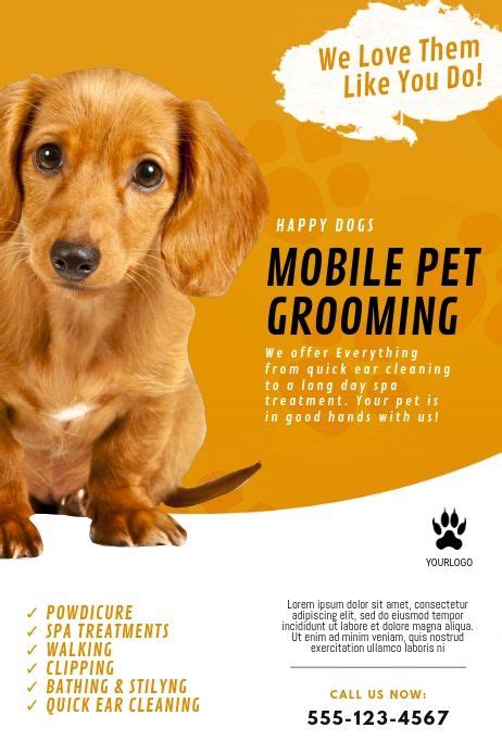 Mobile Pet Grooming Flyer Template | PosterMyWall | Mobile pet grooming, Pet grooming, Dog grooming