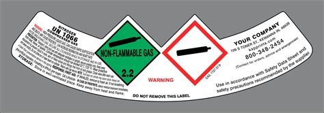 UN1066 Nitrogen Label: GHS Compliant Neck Label