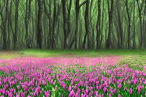 Spring Forest Scenery Landscape Background · Creative Fabrica