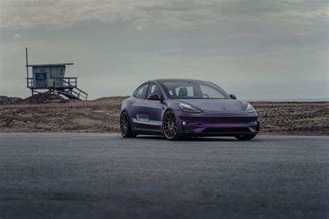 Purple Tesla Model 3 - Complete Ascension Kit & Performance Upgrades - Unplugged Performance