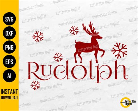 Christmas Reindeer Names SVG Dasher Dancer Prancer Vixen | Etsy