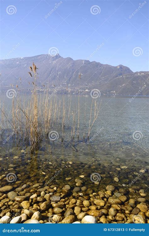 Large View of Bourget Lake in Savoy, France Stock Image - Image of ...