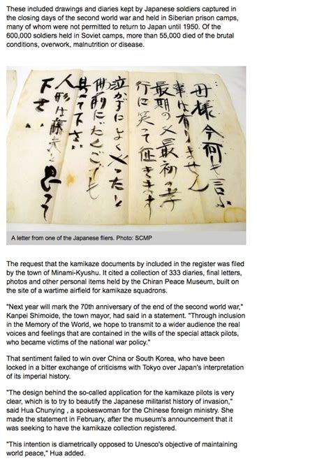 UN heritage body refuses request to preserve letters of kamikaze ...