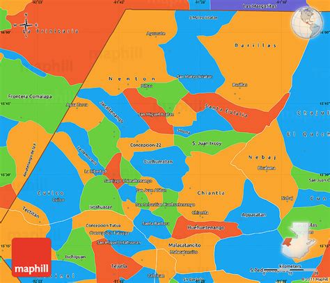 Political Simple Map of Huehuetenango