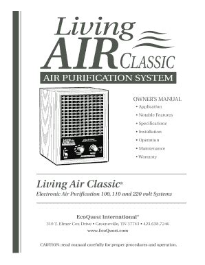 Alpine User Manual Living Air Purifier | airSlate SignNow