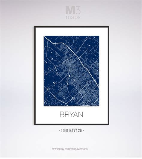 Bryan Texas Bryan TX Map Bryan Map Bryan Print Bryan | Etsy