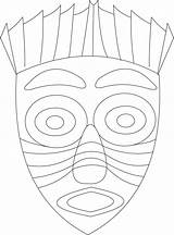 Mask Coloring African Tiki Pages Masks Gas Flag Printable Drawing  sketch template