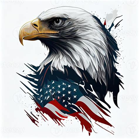 Eagle and usa flag national poster american bald eagle a symbol of america with flag bald eagle ...