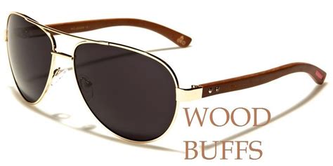 Aviator Wood Buffs Sunglasses Gold / Brown and 50 similar items