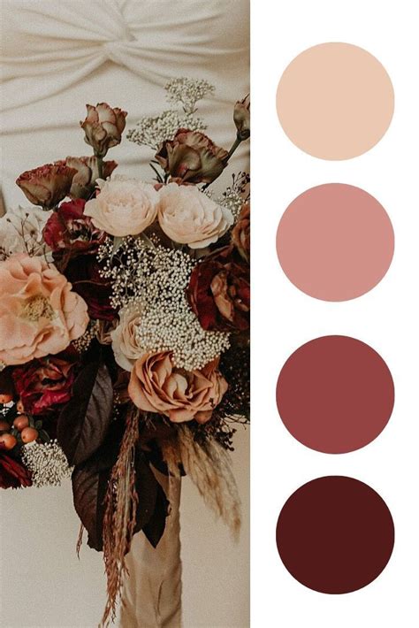 Blush & Burgundy Floral Palette | Wedding theme color schemes, Wedding ...