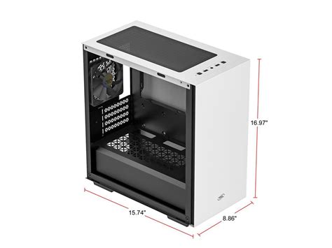 DeepCool MACUBE 110 WH Micro ATX Case with Full-size Magnetic Tempered ...