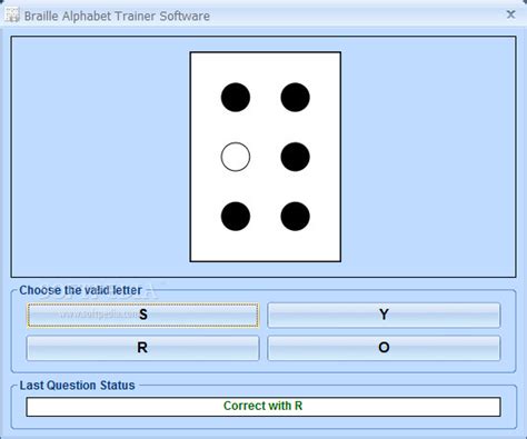 Braille Alphabet Trainer Software 7.0 - Download, Screenshots