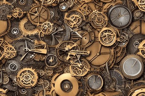 Seamless Background Wallpaper Steampunk Watches Gears High Quality Simple Design · Creative Fabrica