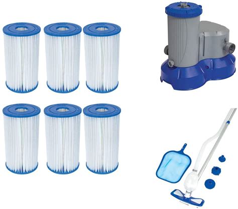 bestway cartridge type iv or b (6 pack) + pool filter pump + pool ...