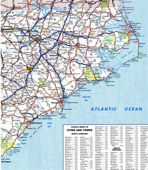 Detailed roads map of South Carolina 2021 highway cities parks towns