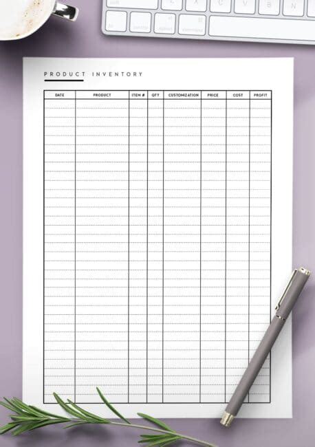 Free Printable Stock List Template - Manage Your Product Inventory