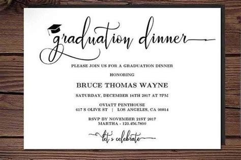 Graduation Dinner Invitation - 4+ Examples, Format, Pdf | Examples in ...