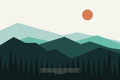 ilustración de un minimalista paisaje con un horizontal ver de un ...