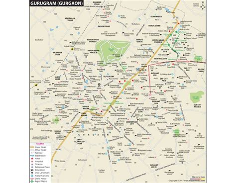 Buy Gurgaon (Gurugarm) City Map