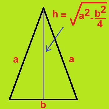 Calculadora para encontrar el área de un triángulo isósceles