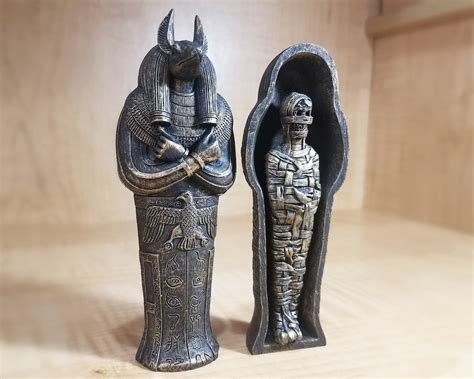 Anubis Sarcophagus With Mummy, Ancient Egyptian Coffin, God of Embalming - Etsy