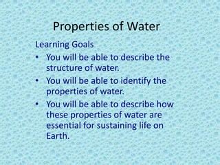 Properties of Water Presentation | PPT