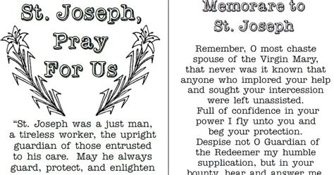 Look to Him and be Radiant: St. Joseph Memorare Prayer Cards (and more ...