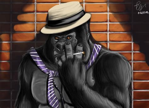 Smoking Gorilla by Lion-Neverkilled on DeviantArt