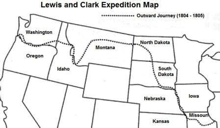 Lewis and Clark Map: Outward Route and Journey Home