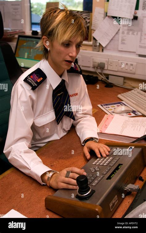 Female security guard on duty in cctv control room Lewisham Shopping ...