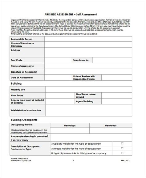 FREE 9+ Fire Risk Assessment Forms in PDF | Excel