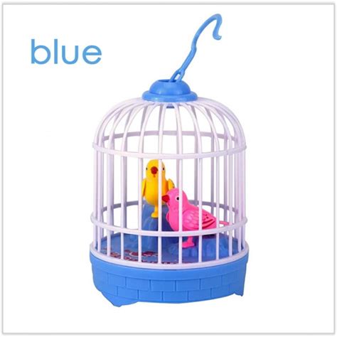 Machild Small Electronic Simulation Bird Cage Toy With Sound Realistic Voice Sensor Control ...