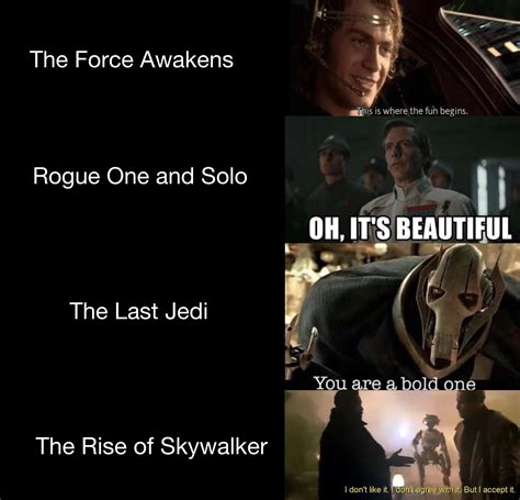 My Different Reactions to the Disney Star Wars Movies in Prequel Memes : r/PrequelMemes