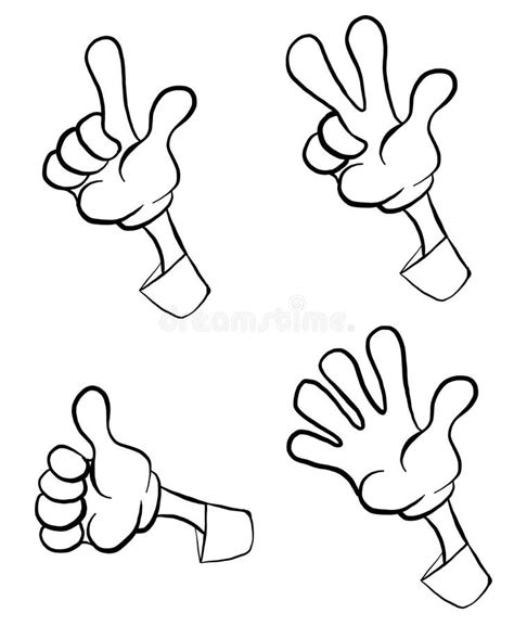 Set of Cartoon Hands Showing Different Signs Stock Illustration ...